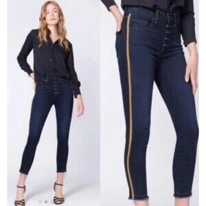 VERONICA BEARD Jeans Button Fly Debbie Skinny High Rise Denim Sz 30 Tuxedo